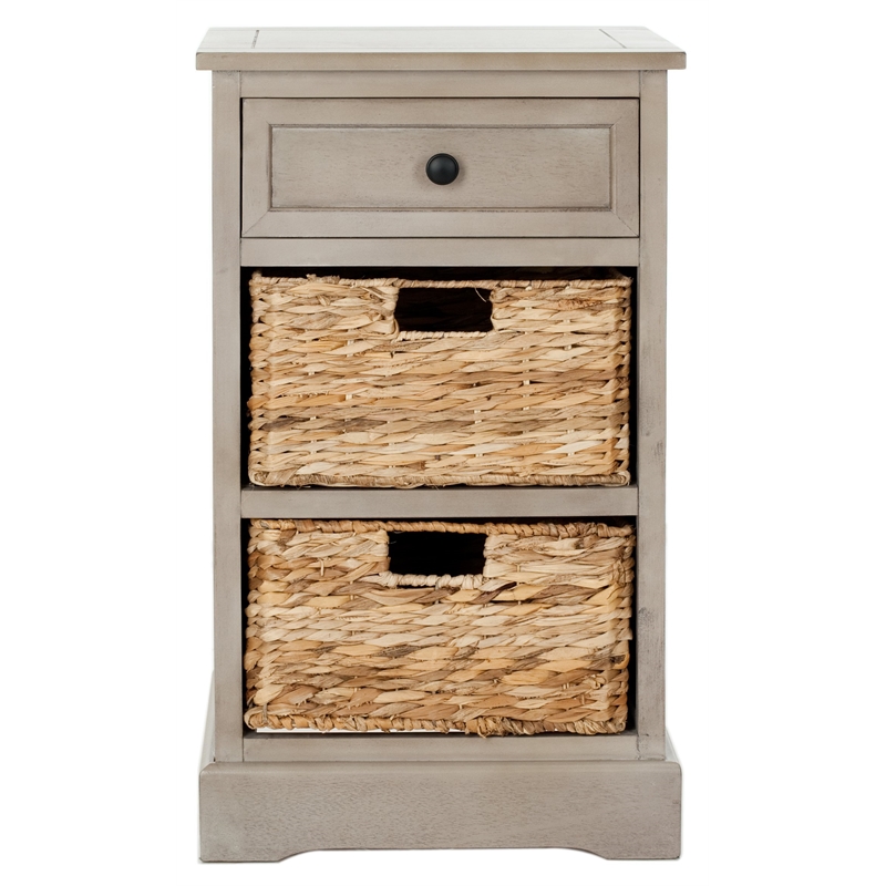 Safavieh Milan Vintage Side Storage Side Table in Vintage Grey