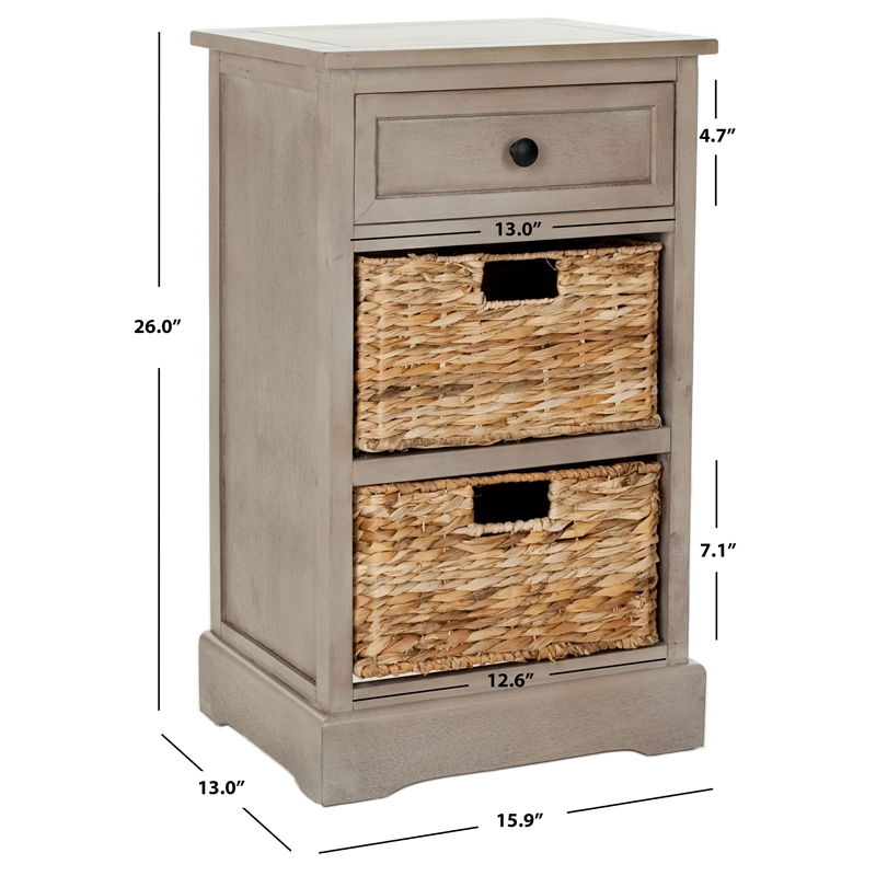 Safavieh Milan Vintage Side Storage Side Table in Vintage Grey