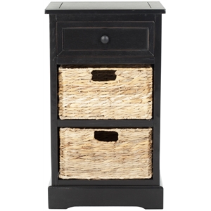 Safavieh Milan Distressed Side Storage Side Table in Black