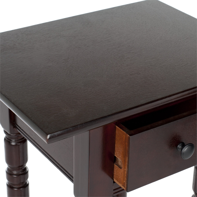 Safavieh Sabrina Wood End Table in Dark Cherry
