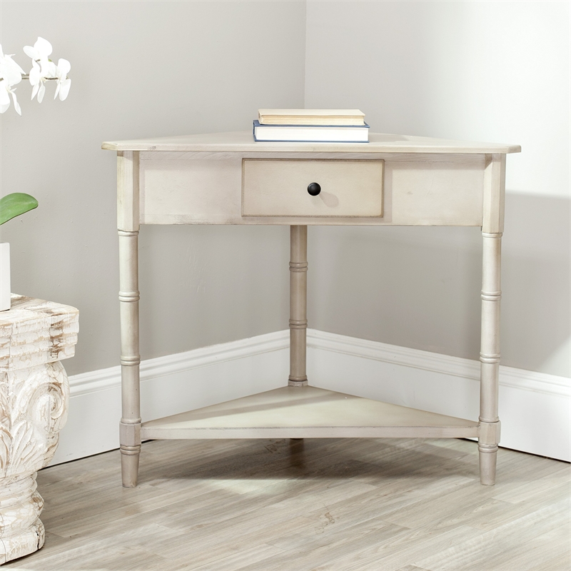 Safavieh Gabe Wood Corner Table in Grey