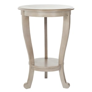 Safavieh Heather Wood Pedastal Side Table in Grey