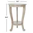 Safavieh Heather Wood Pedastal Side Table in Grey