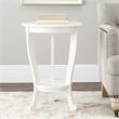 Safavieh Heather Wood Pedastal Side Table in Cream