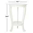 Safavieh Heather Wood Pedastal Side Table in Cream