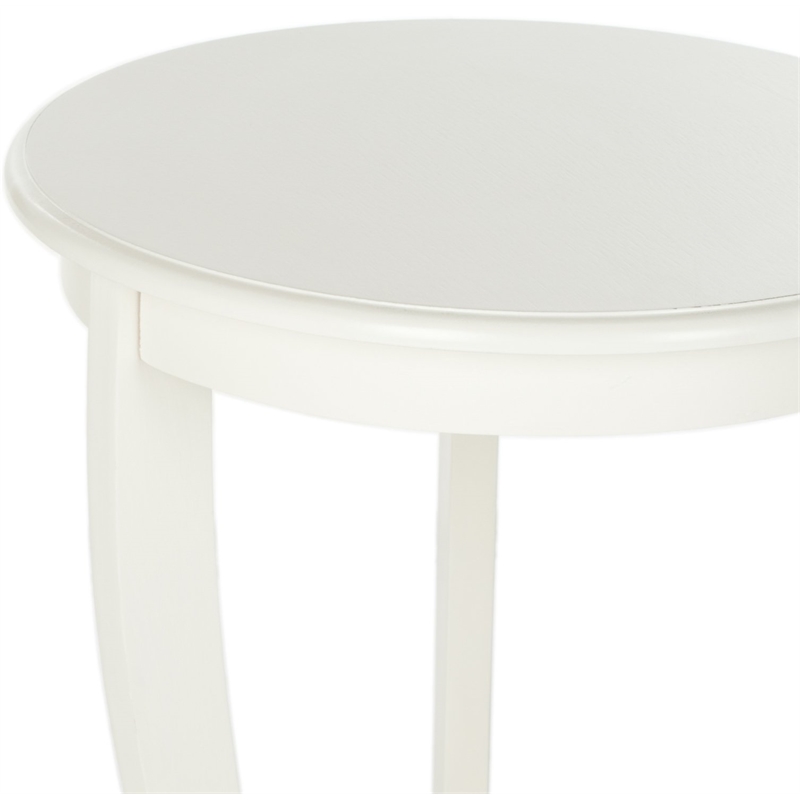 Safavieh Heather Wood Pedastal Side Table in Cream