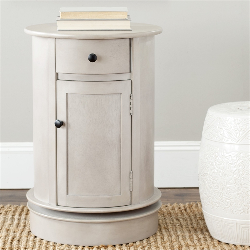 Safavieh Toby Wood Oval Cabinet in Grey