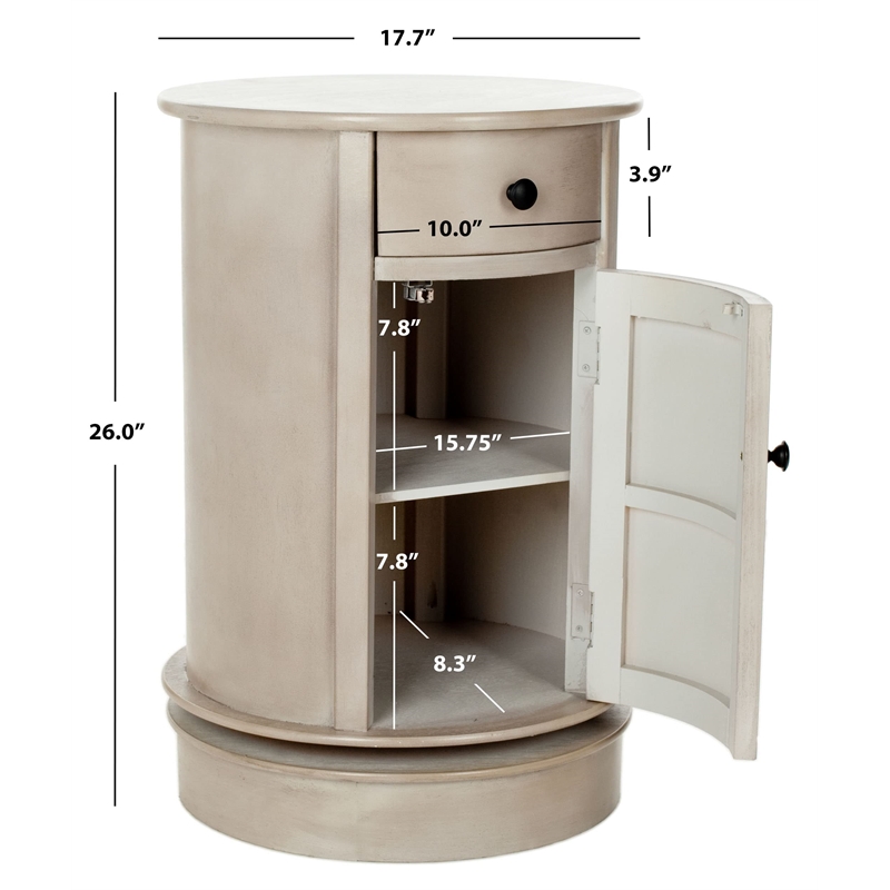 Safavieh Toby Wood Oval Cabinet in Grey