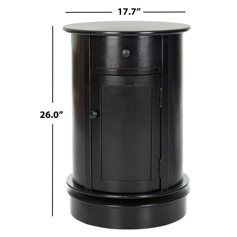 Safavieh Toby Wood Oval Cabinet in Black