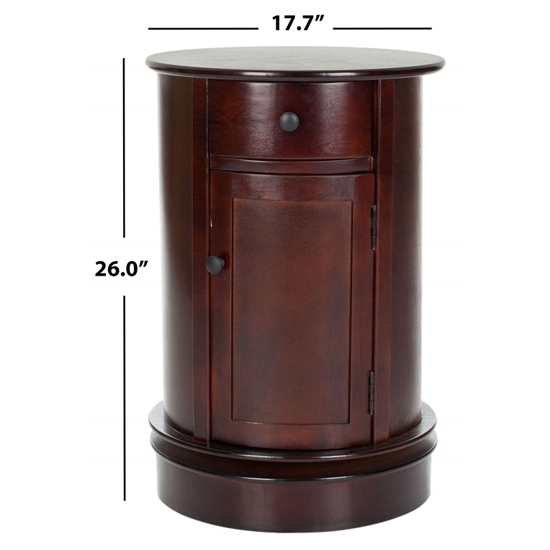 Safavieh Toby Wood Oval Cabinet in Dark Cherry