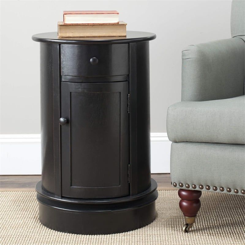 Safavieh Toby Wood Oval Cabinet in Dark Cherry