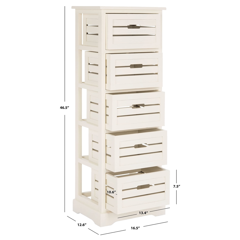 Safavieh Sarina Pine Cabinet in Cream