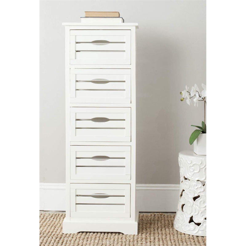 Safavieh Sarina Pine 5 Drawer Cabinet in Black