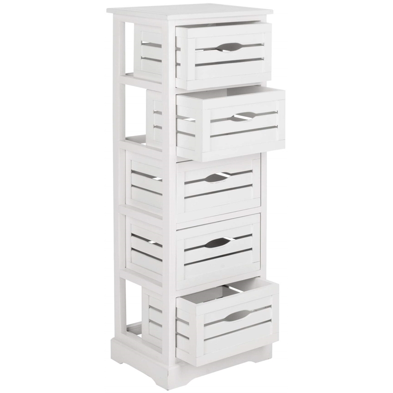 Safavieh Sarina Pine 5 Drawer Cabinet in Black