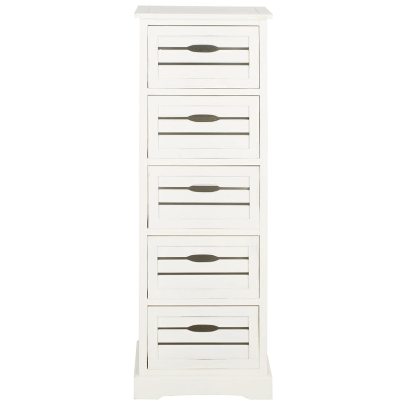Safavieh Sarina Pine 5 Drawer Cabinet in Grey