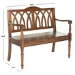 Safavieh Benjamin Pine Bench in Dark Walnut