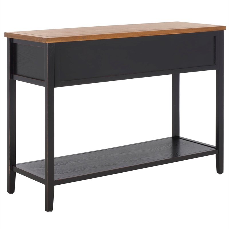 Safavieh Harvard Pine and Elm Console Table in Black Walnut