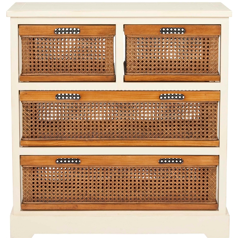 Safavieh Willow Pine 4 Drawer Storage Cabinet in White