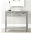 Safavieh Autumn Elm Wood 3 Drawer Console in Blue and Grey