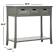 Safavieh Autumn Elm Wood 3 Drawer Console in Blue and Grey