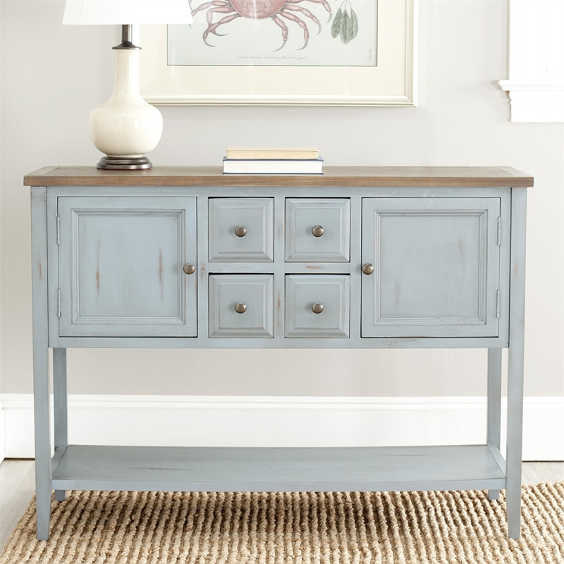 Safavieh Charlotte Elm and Pine Wood Sideboard in Grey