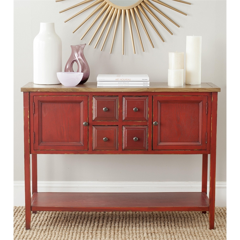 Safavieh Charlotte Elm and Pine Wood Sideboard in Grey