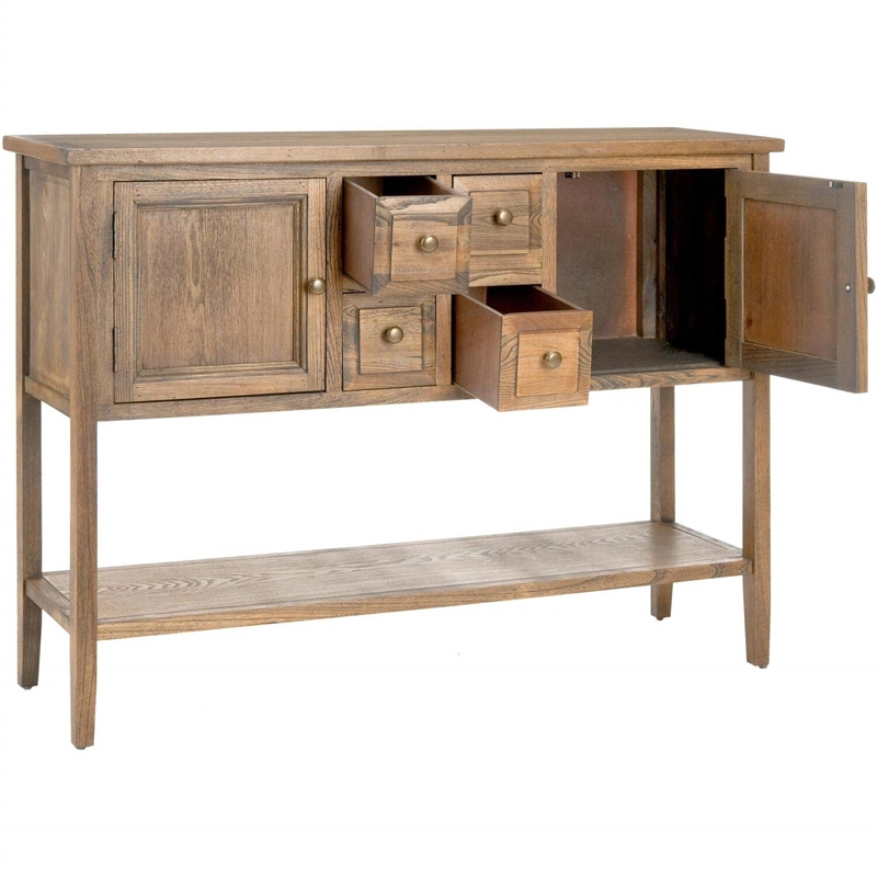 Safavieh Charlotte Elm and Pine Wood Sideboard in Black