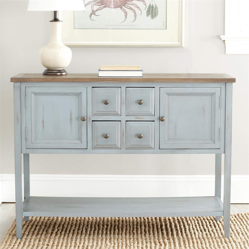 Safavieh Charlotte Elm and Pine Wood Sideboard in Black