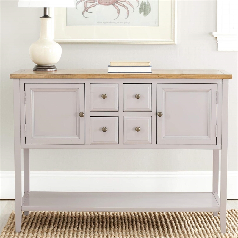 Safavieh Charlotte Elm and Pine Wood Sideboard in Black