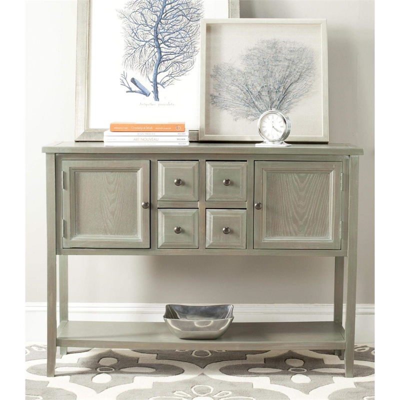 Safavieh Charlotte Elm and Pine Wood Sideboard in Black