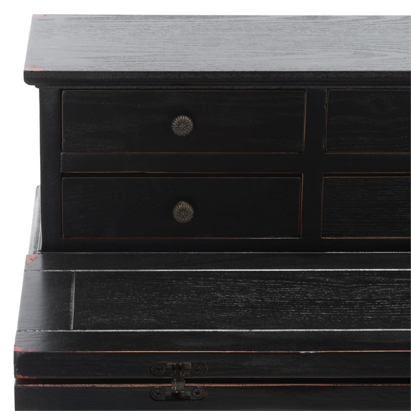 Safavieh Abigail Pine Wood Desk in Black