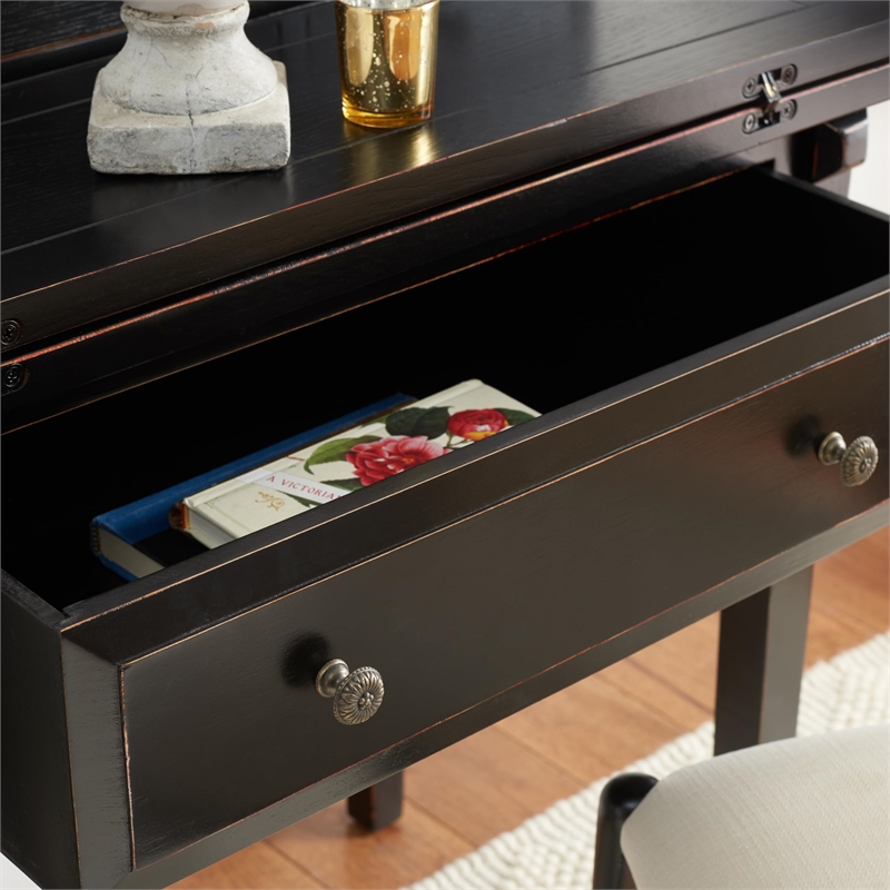 Safavieh Abigail Pine Wood Desk in Black