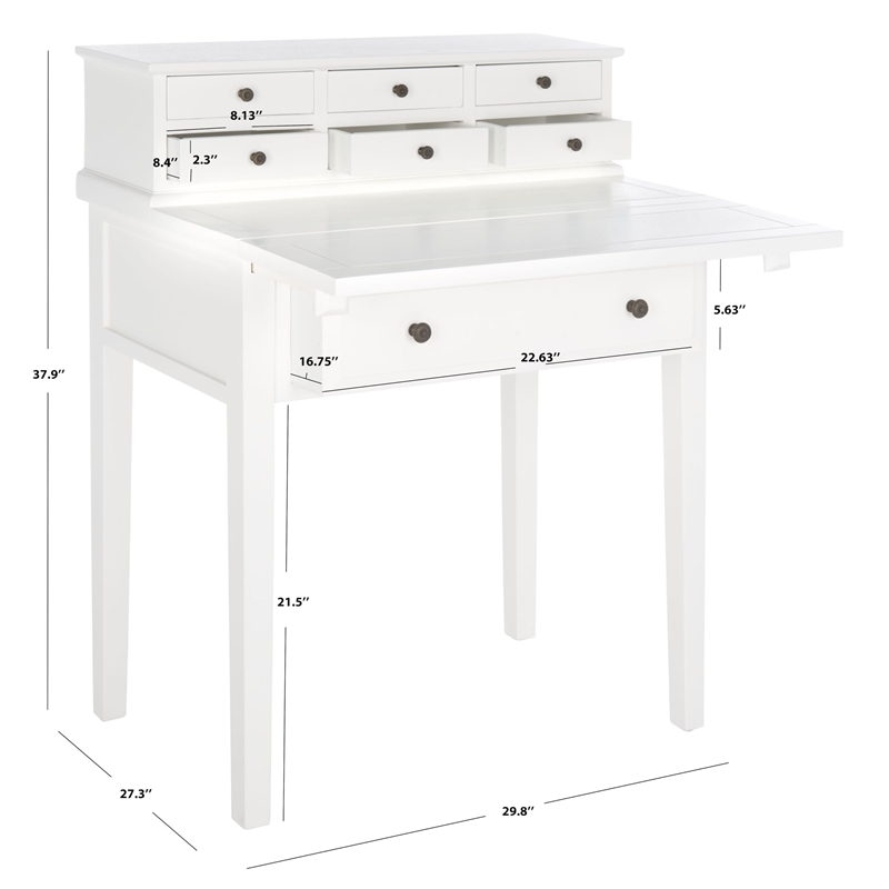 Safavieh Abigail Pine Wood Desk in White