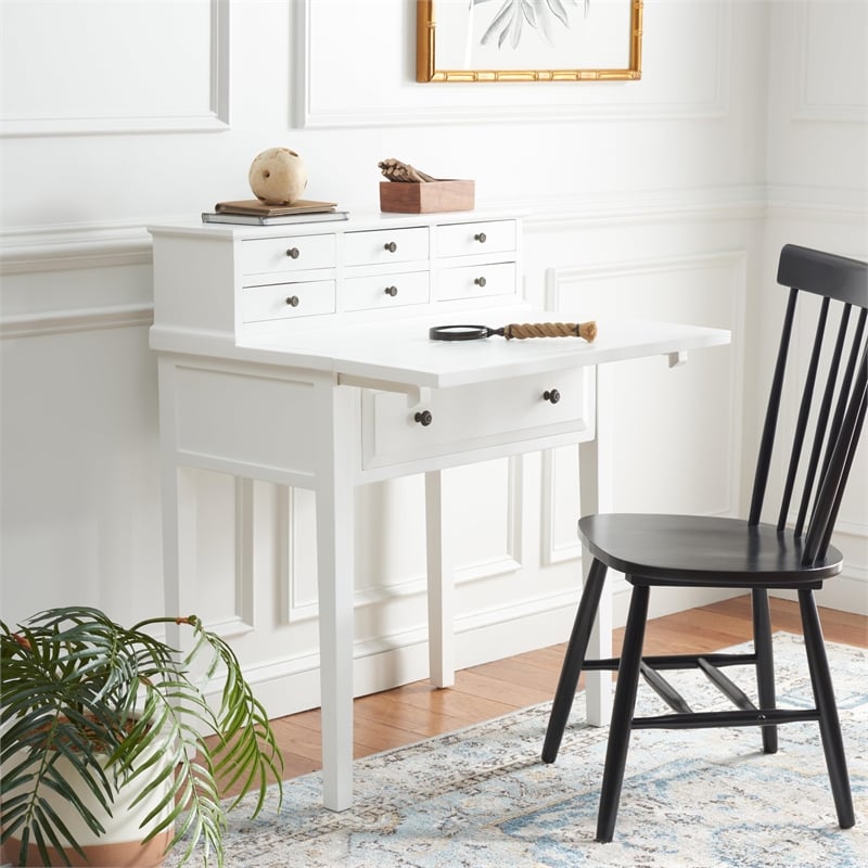 Safavieh Abigail Pine Wood Desk in White