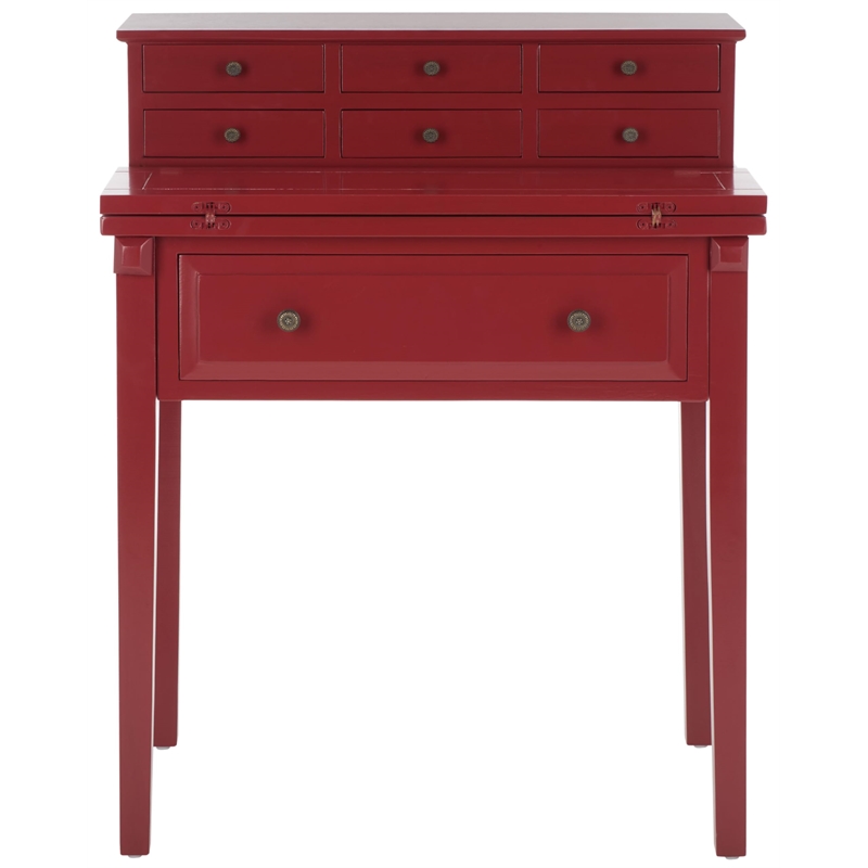 Safavieh Abigail Pine Wood Desk in Cherry