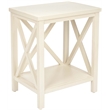 Safavieh Candice Poplar Wood Cross Back End Table in White