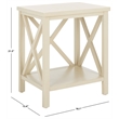 Safavieh Candice Poplar Wood Cross Back End Table in White