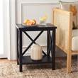 Safavieh Candence Poplar Wood End Table in Black