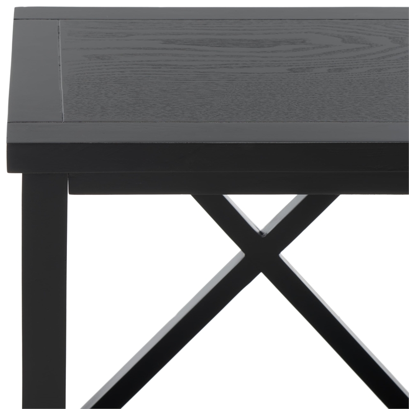 Safavieh Candence Poplar Wood End Table in Black