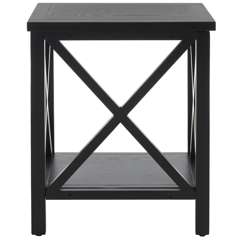 Safavieh Candence Poplar Wood End Table in Black
