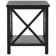 Safavieh Candence Poplar Wood End Table in Black