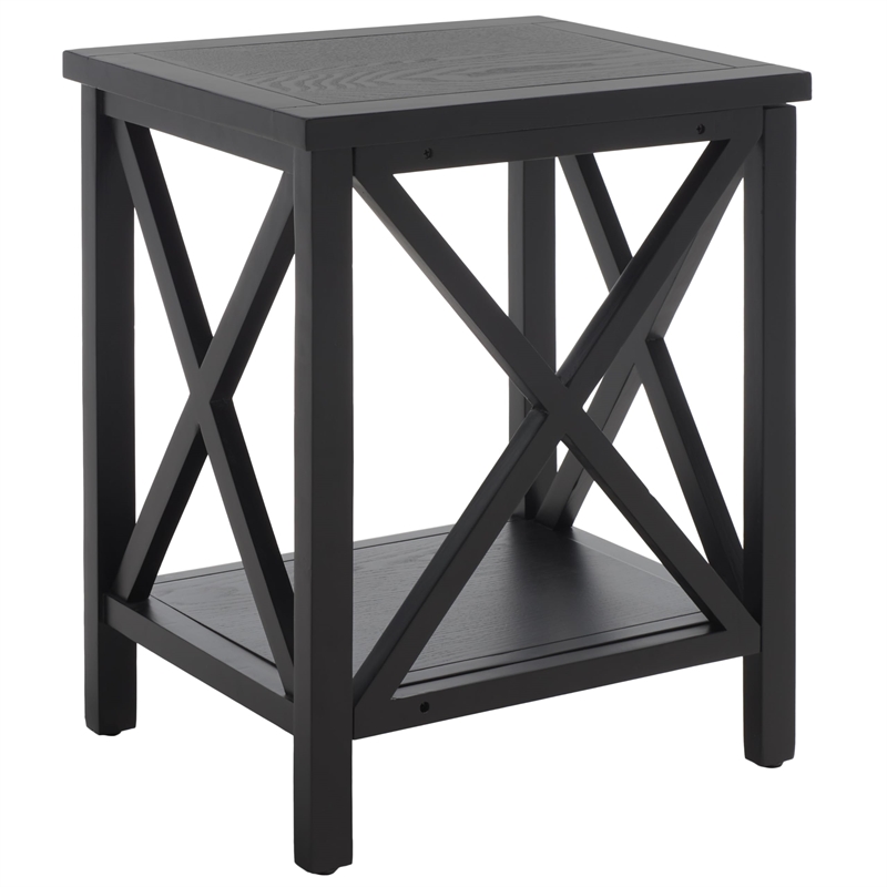 Safavieh Candence Poplar Wood End Table in Black