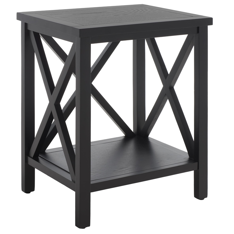 Safavieh Candence Poplar Wood End Table in Black