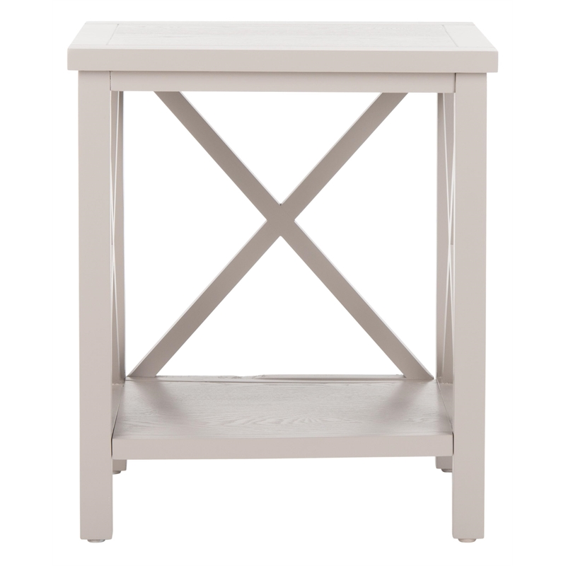 Safavieh Candence Poplar Wood End Table in Grey