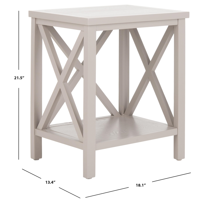 Safavieh Candence Poplar Wood End Table in Grey