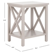 Safavieh Candence Poplar Wood End Table in Grey
