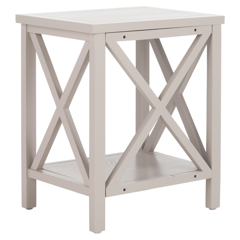 Safavieh Candence Poplar Wood End Table in Grey