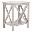 Safavieh Candence Poplar Wood End Table in Grey