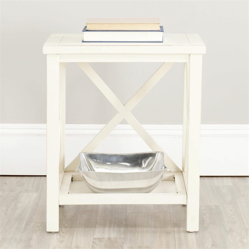 Safavieh Candence Poplar Wood End Table in Oak