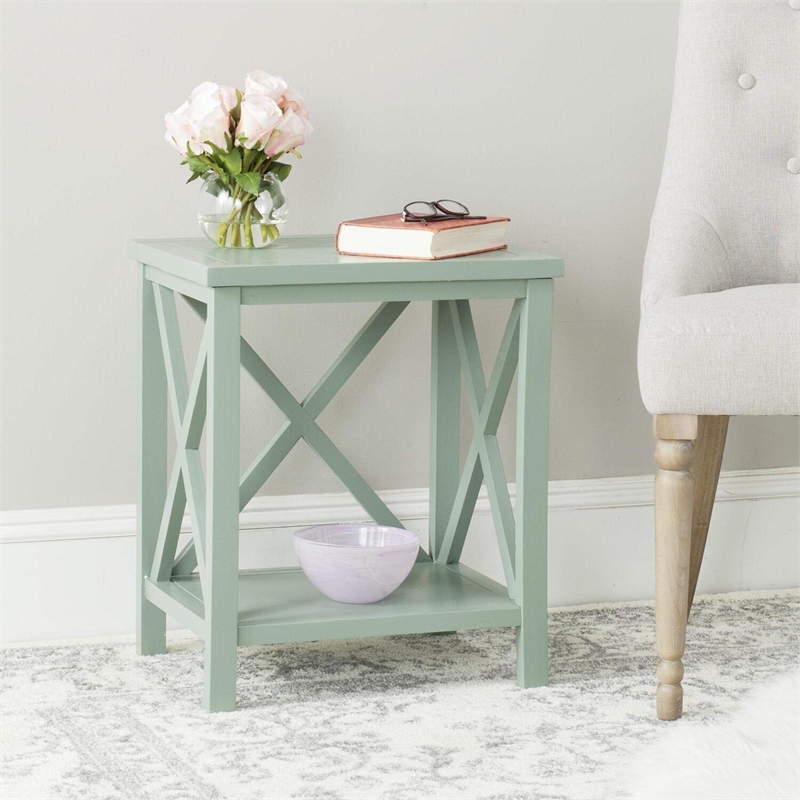 Safavieh Candence Poplar Wood End Table in Oak